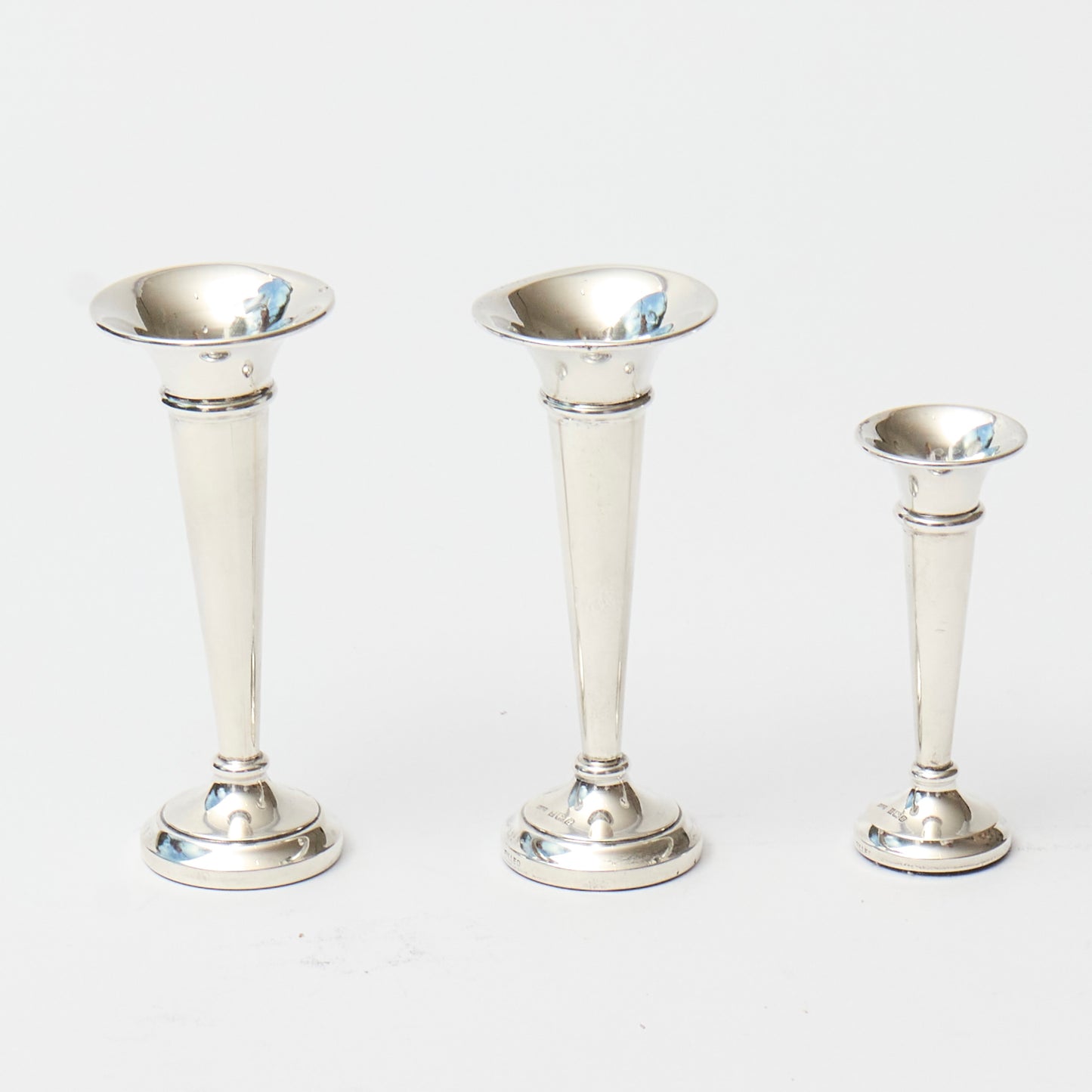A Set of Miniature Silver plated Bud Vases  (Set of 3)