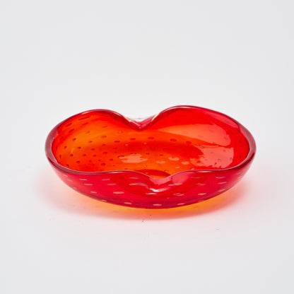 Red Wavy Murano Bowl