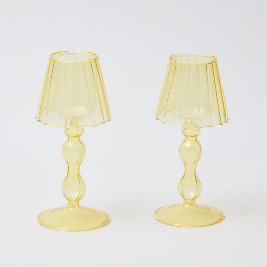 Pale Yellow Tea Light Lamp (Set of 2)