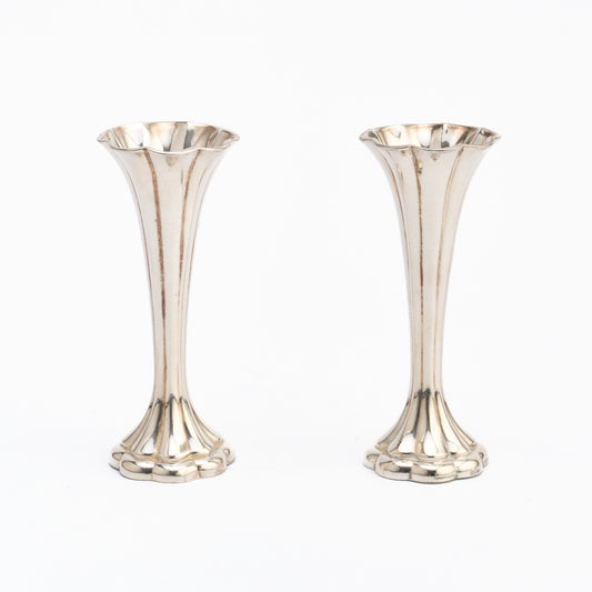 Pair of Silver Plated Bud vases