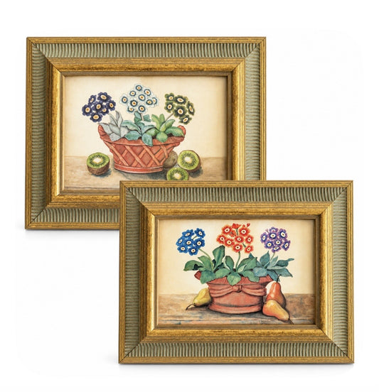 A pair of Auricula prints -  Alexandra Churchill