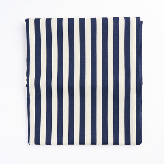 Dark Blue and White Striped Tablecloth