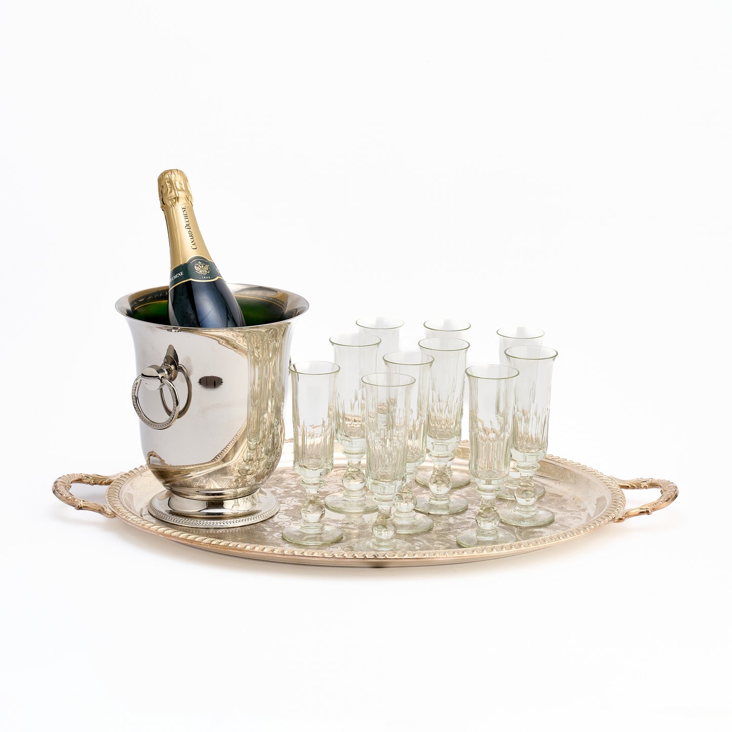 10 Georgian Champagne Glasses
