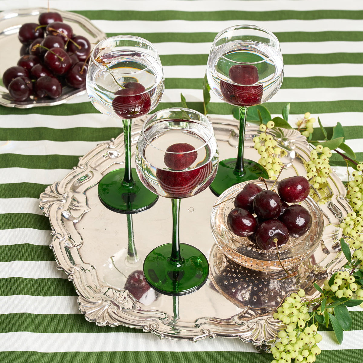 Green-stemmed Glass  (Set of 4)