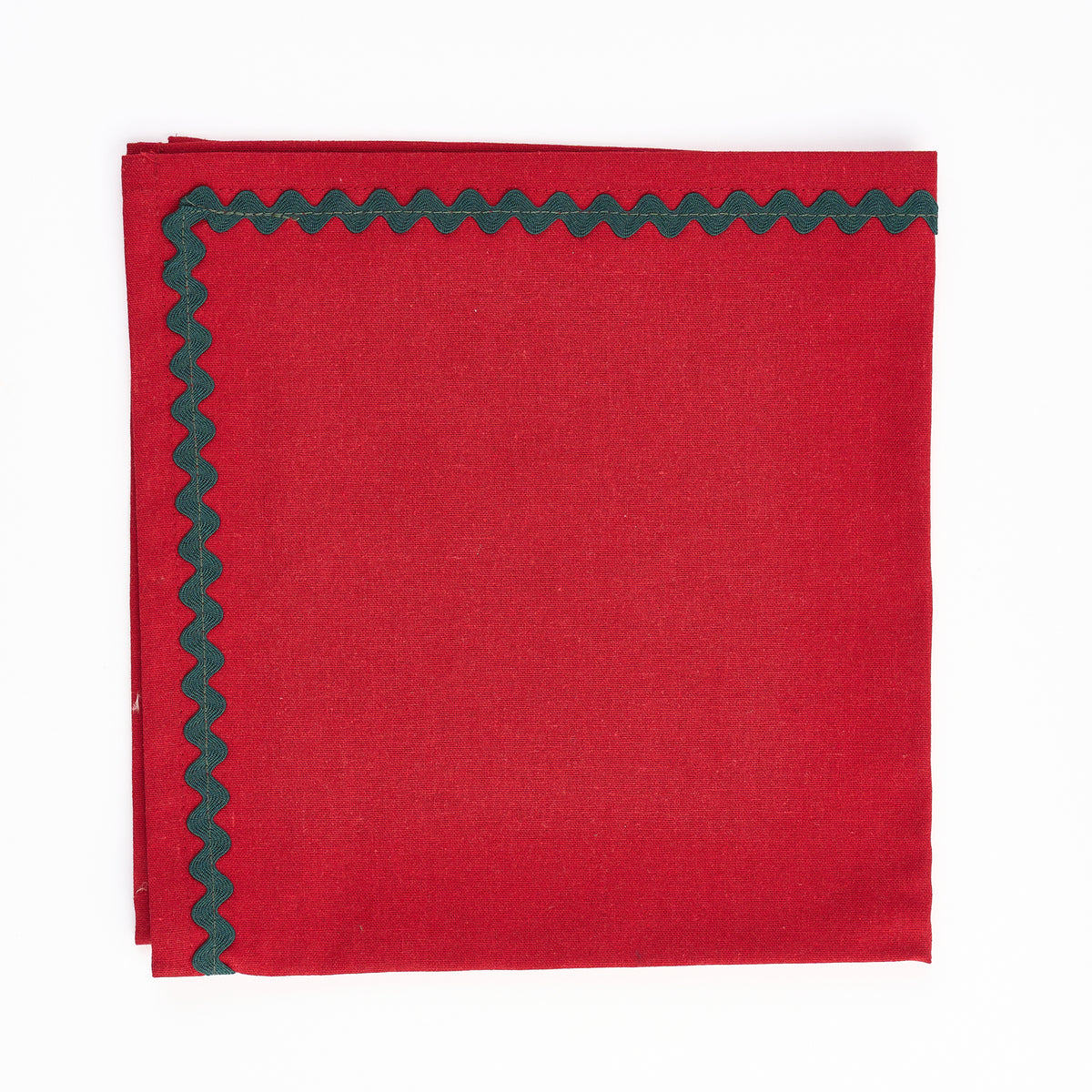 Maroon Rick Rack Napkins  (Set of 4)