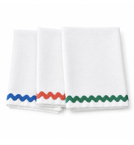 Linen Rick Rack Tea Towel - Set of 3
